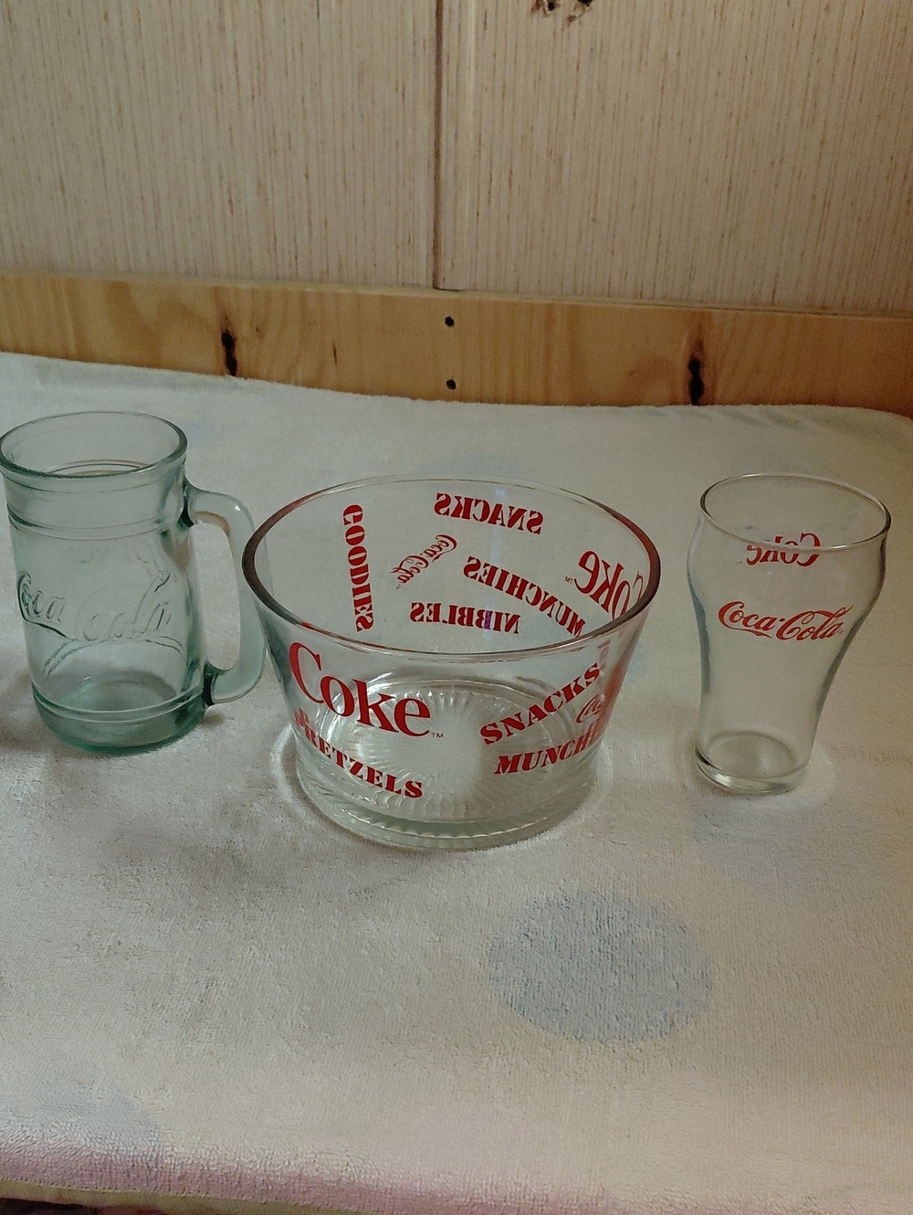 Coca-Cola 1980s Vintage Snack Bowl + Signature Glass And Mug